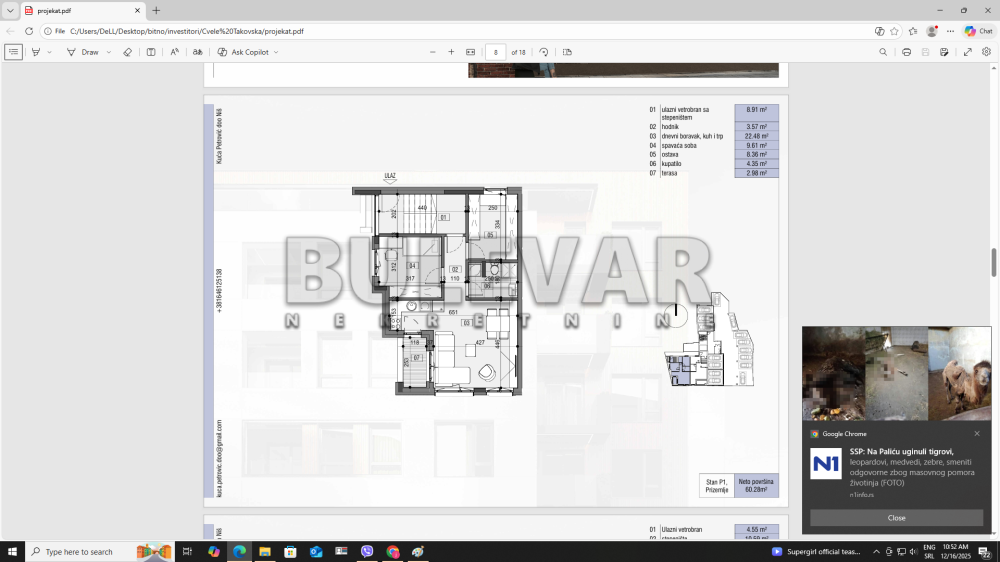 Slika 2 - Božidarčeva, Dvosoban stan na prodaju, 60m2, 145.880€