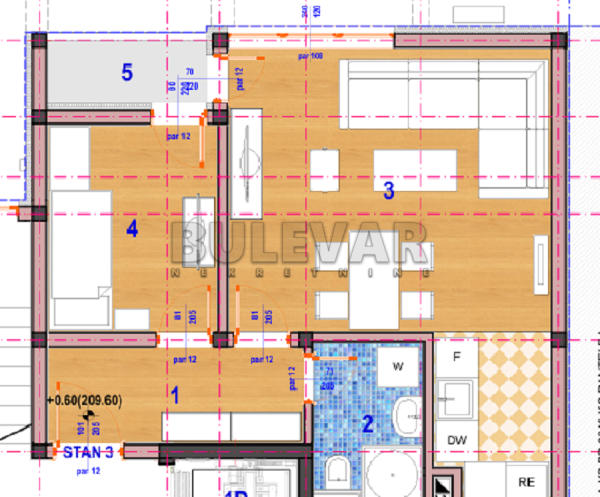 Slika 2 - Crnogorska, Jednoiposoban stan na prodaju, 40m2, 70.613€