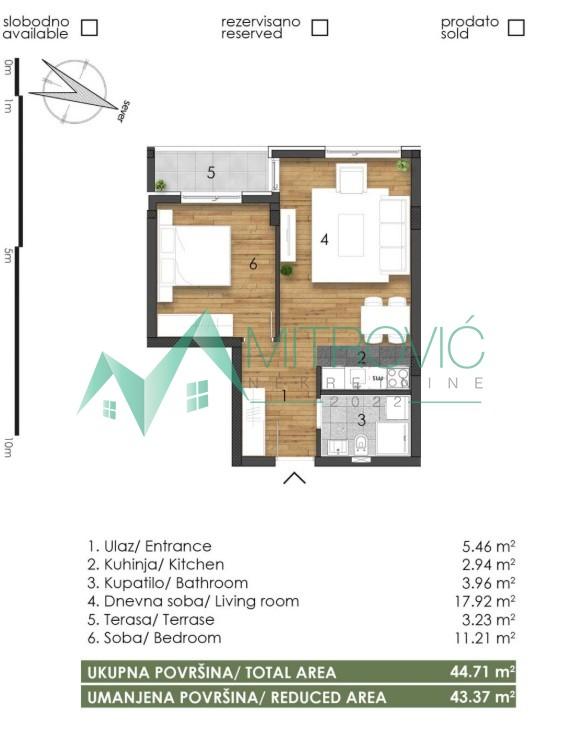 Glavna slika -Dvosoban stan na prodaju, 43m2, 117.930€