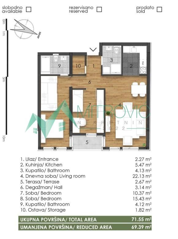 Glavna slika -Trosoban stan na prodaju, 69m2, 188.690€