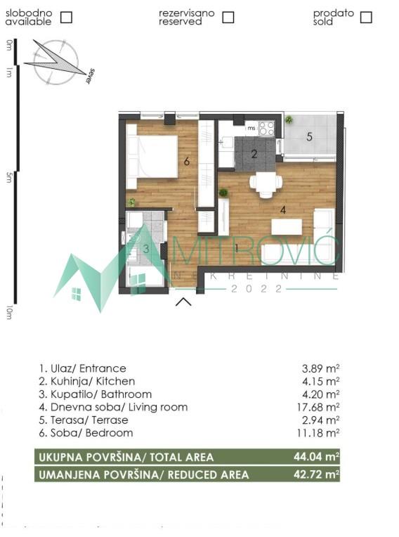 Glavna slika -Dvosoban stan na prodaju, 43m2, 116.160€
