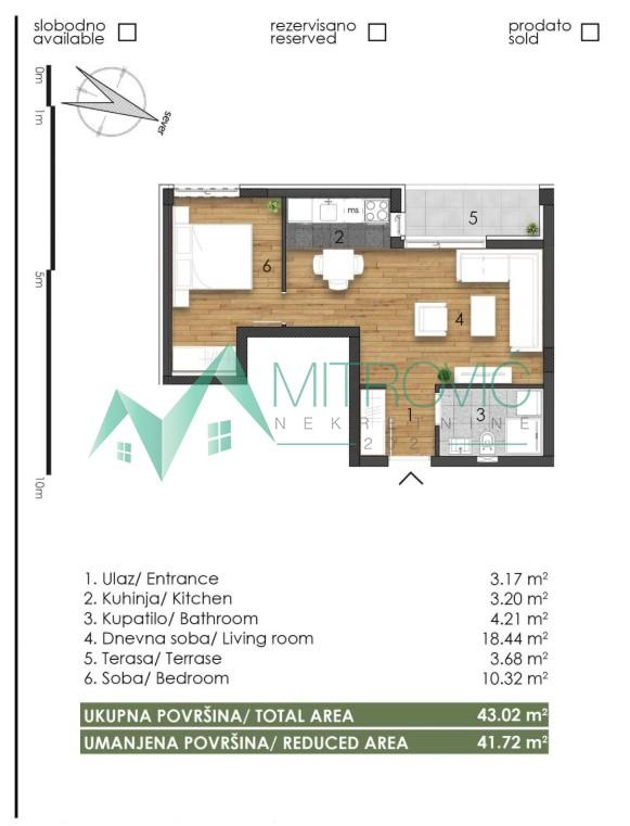Glavna slika -Dvosoban stan na prodaju, 42m2, 113.450€