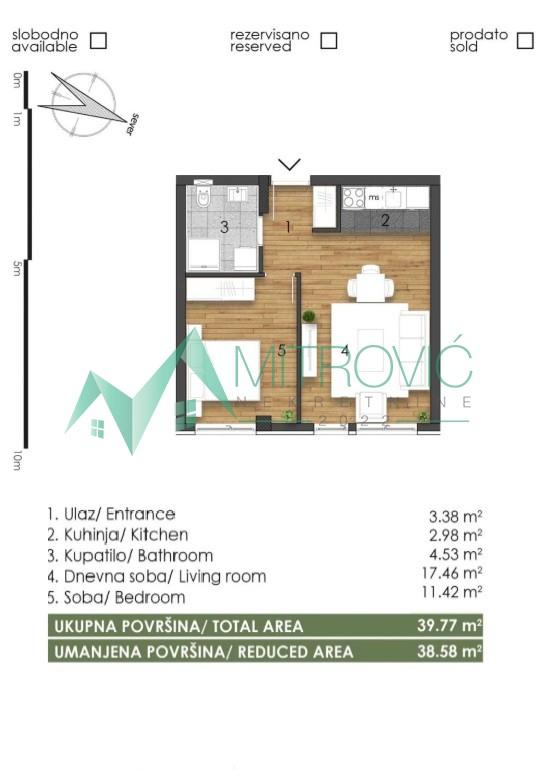 Glavna slika -Dvosoban stan na prodaju, 39m2, 104.900€