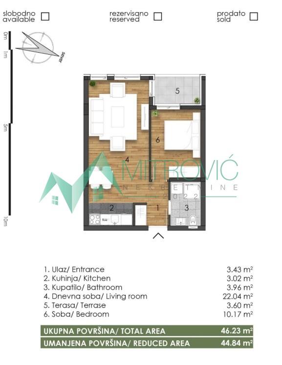 Glavna slika -Dvosoban stan na prodaju, 45m2, 121.930€