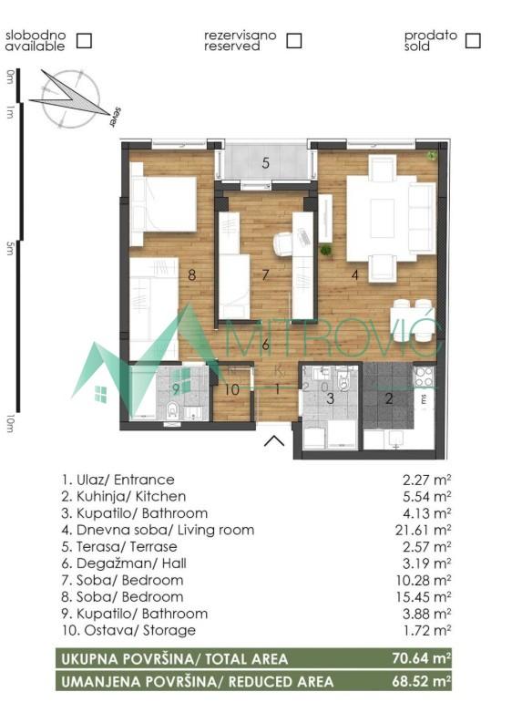 Glavna slika -Trosoban stan na prodaju, 69m2, 186.320€