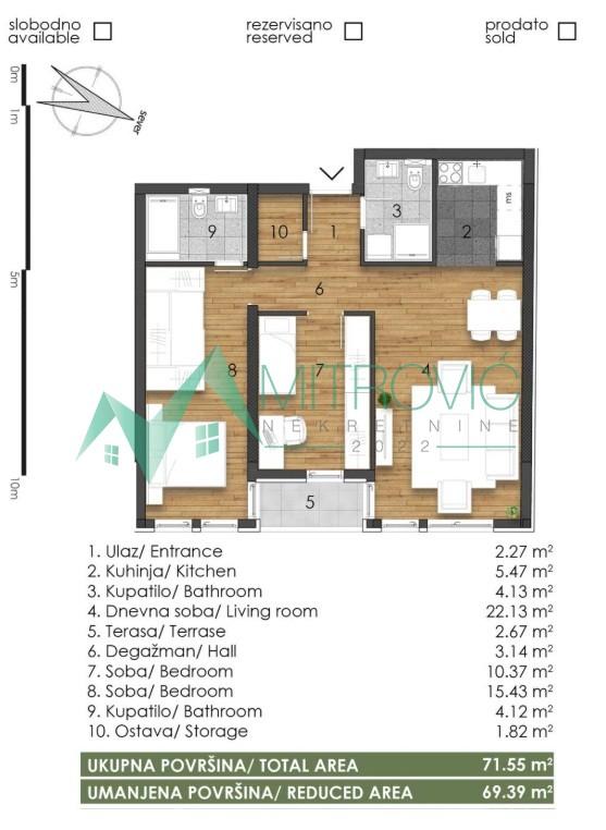 Glavna slika -Trosoban stan na prodaju, 69m2, 188.690€