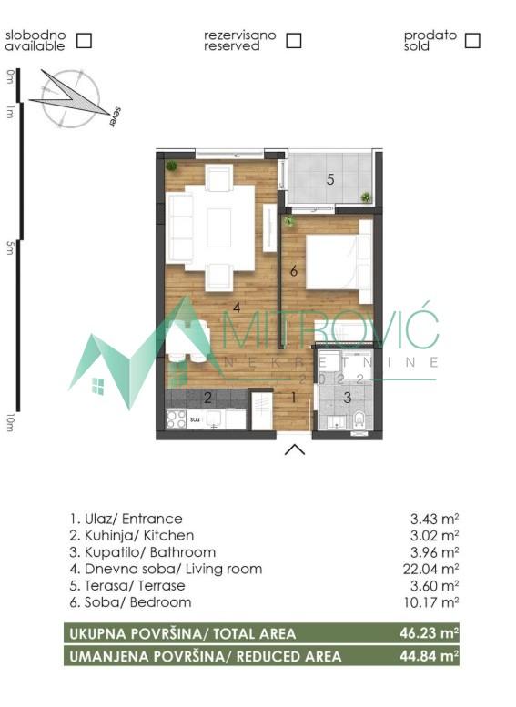 Glavna slika -Dvosoban stan na prodaju, 45m2, 121.930€