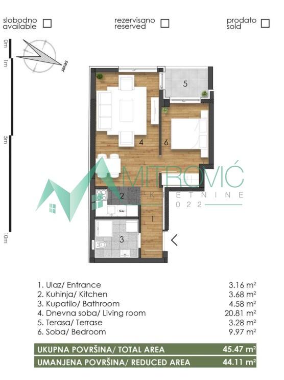 Glavna slika -Dvosoban stan na prodaju, 44m2, 119.950€