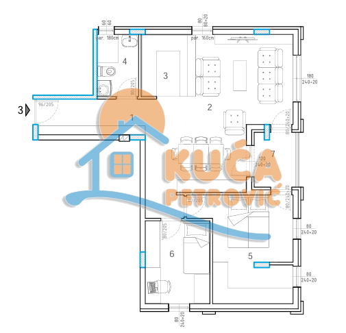 Slika 2 - Knjaževačka, Dvoiposoban stan na prodaju, 64m2, 142.050€