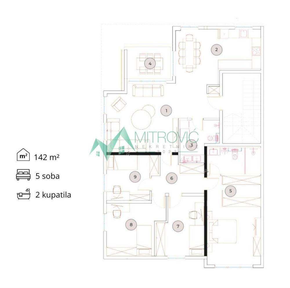 Slika 6 - Petosoban stan na prodaju, 142m2, 370.800€
