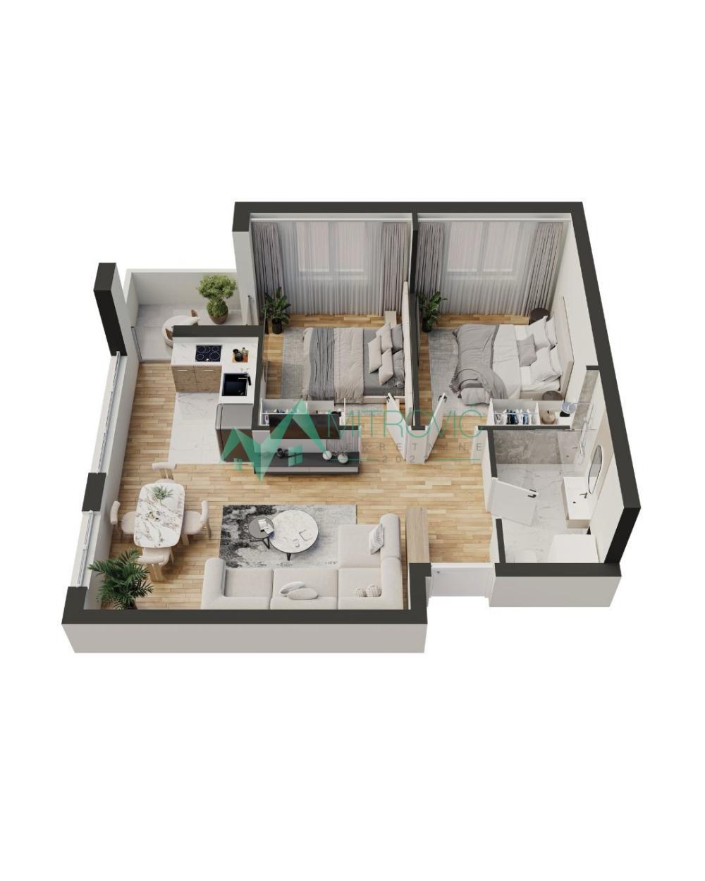 Glavna slika -Dvoiposoban stan na prodaju, 53m2, 149.920€