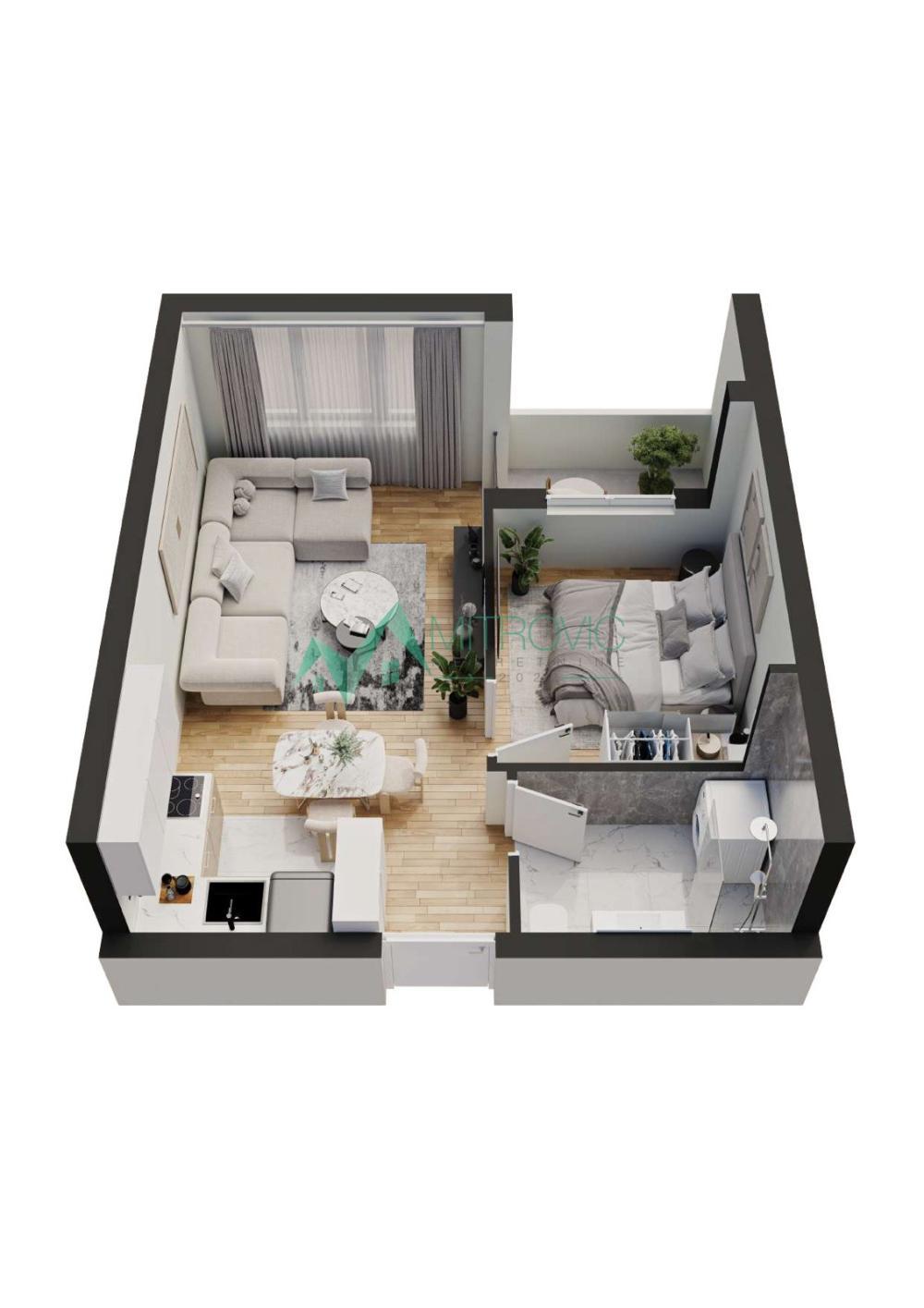 Glavna slika -Jednoiposoban stan na prodaju, 35m2, 104.100€