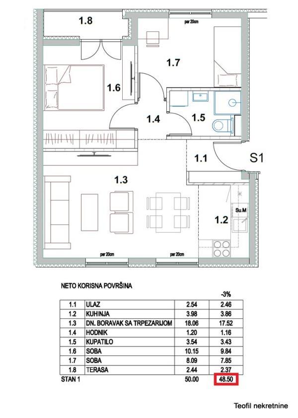 Glavna slika -Put za Ovču, Dvoiposoban stan na prodaju, 48m2, 103.000€