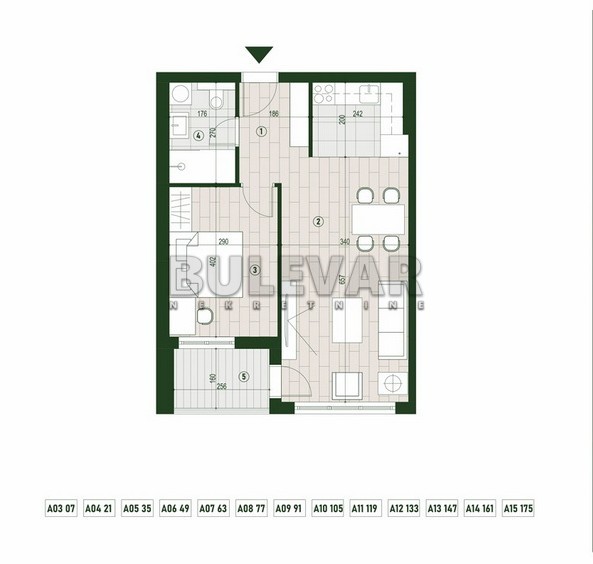Slika 1 - Palilulska, Dvosoban stan na prodaju, 50m2, 109.008€