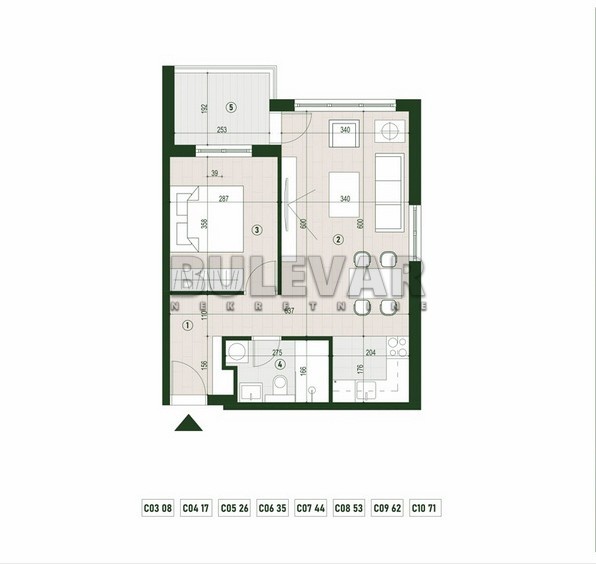 Slika 1 - Palilulska, Dvosoban stan na prodaju, 46m2, 101.888€