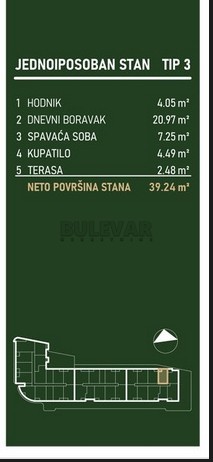 Slika 6 - Palilulska, Jednoiposoban stan na prodaju, 39m2, 90.256€