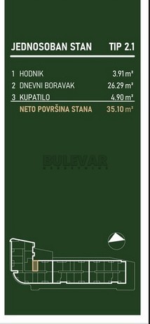 Slika 7 - Palilulska, Jednosoban stan na prodaju, 35m2, 81.520€
