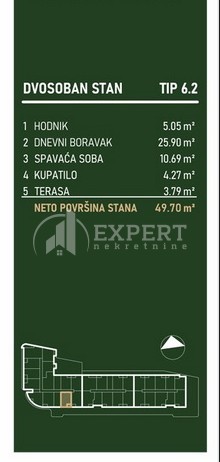 Slika 1 - Palilulska, Dvosoban stan na prodaju, 49m2, 107.312€