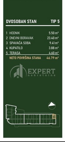 Slika 2 - Palilulska, Dvosoban stan na prodaju, 46m2, 101.888€