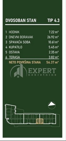 Slika 2 - Palilulska, Dvosoban stan na prodaju, 56m2, 121.454€