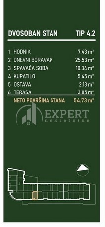 Slika 2 - Palilulska, Dvosoban stan na prodaju, 54m2, 117.714€