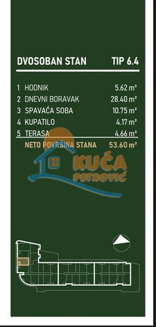 Slika 2 - Palilulska, Dvosoban stan na prodaju, 53m2, 115.619€