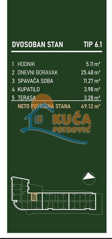 Slika 2 - Palilulska, Dvosoban stan na prodaju, 49m2, 107.193€