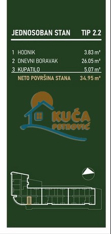 Slika 6 - Palilulska, Jednosoban stan na prodaju, 34m2, 80.654€