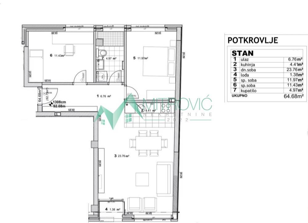 Glavna slika -Trosoban stan na prodaju, 63m2, 206.800€