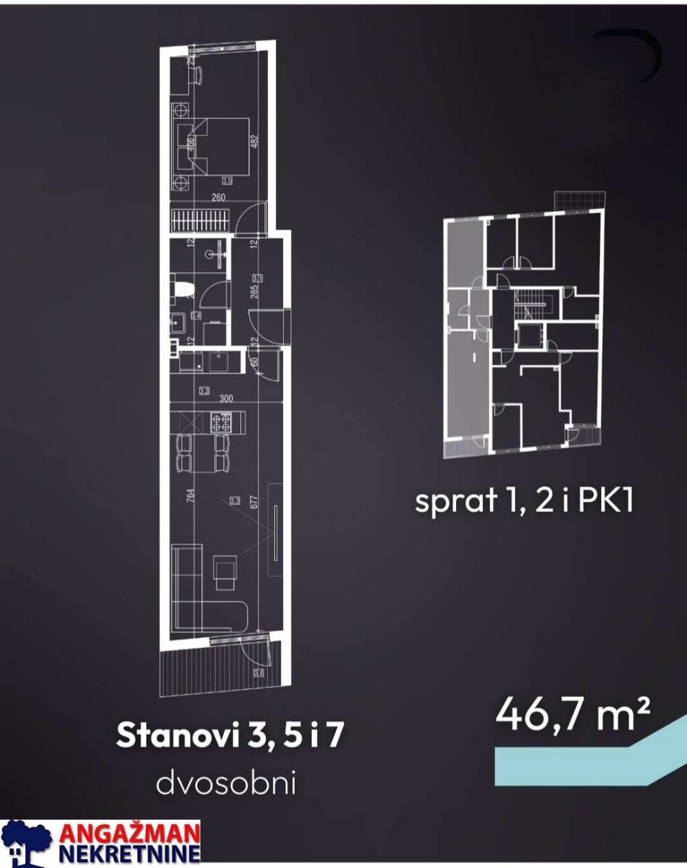 Slika 1 - Veselina Masleše, Dvosoban stan na prodaju, 47m2, 164.500€