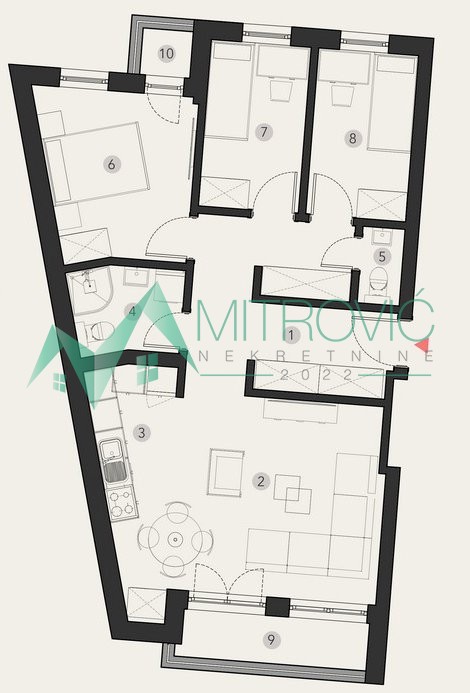 Slika 1 - Troiposoban stan na prodaju, 71m2, 198.600€