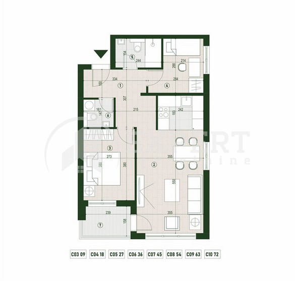 Slika 1 - Palilulska, Dvoiposoban stan na prodaju, 59m2, 127.980€