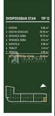 Slika 2 - Palilulska, Dvoiposoban stan na prodaju, 59m2, 127.980€