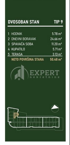 Slika 1 - Palilulska, Dvosoban stan na prodaju, 50m2, 109.678€