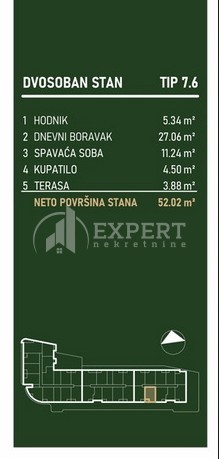 Slika 2 - Palilulska, Dvosoban stan na prodaju, 52m2, 108.544€