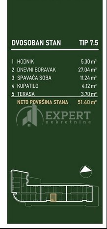 Slika 2 - Palilulska, Dvosoban stan na prodaju, 51m2, 110.219€