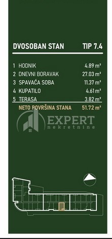 Slika 2 - Palilulska, Dvosoban stan na prodaju, 51m2, 111.490€