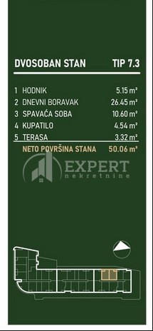 Slika 1 - Palilulska, Dvosoban stan na prodaju, 49m2, 107.090€