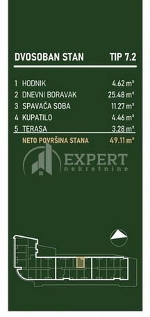 Slika 1 - Palilulska, Dvosoban stan na prodaju, 49m2, 106.720€