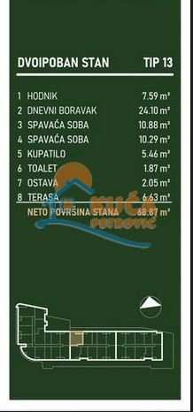 Slika 2 - Palilulska, Dvoiposoban stan na prodaju, 68m2, 144.551€