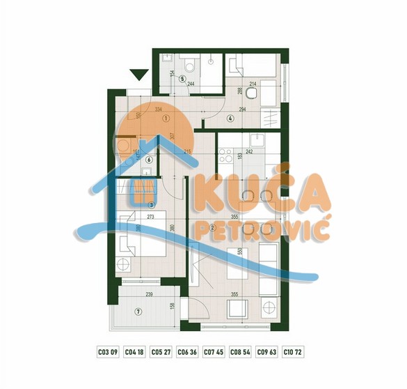 Slika 1 - Palilulska, Dvoiposoban stan na prodaju, 59m2, 127.980€
