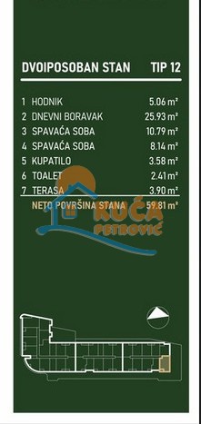 Slika 2 - Palilulska, Dvoiposoban stan na prodaju, 59m2, 127.980€