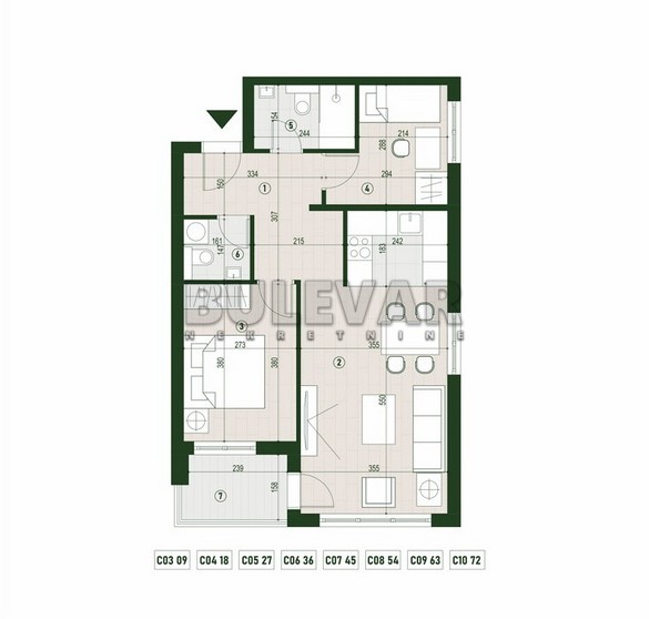 Slika 1 - Palilulska, Dvoiposoban stan na prodaju, 59m2, 127.980€