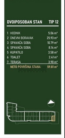 Slika 2 - Palilulska, Dvoiposoban stan na prodaju, 59m2, 127.980€