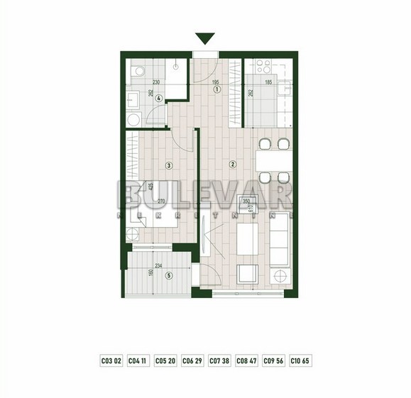 Slika 1 - Palilulska, Dvosoban stan na prodaju, 52m2, 108.544€