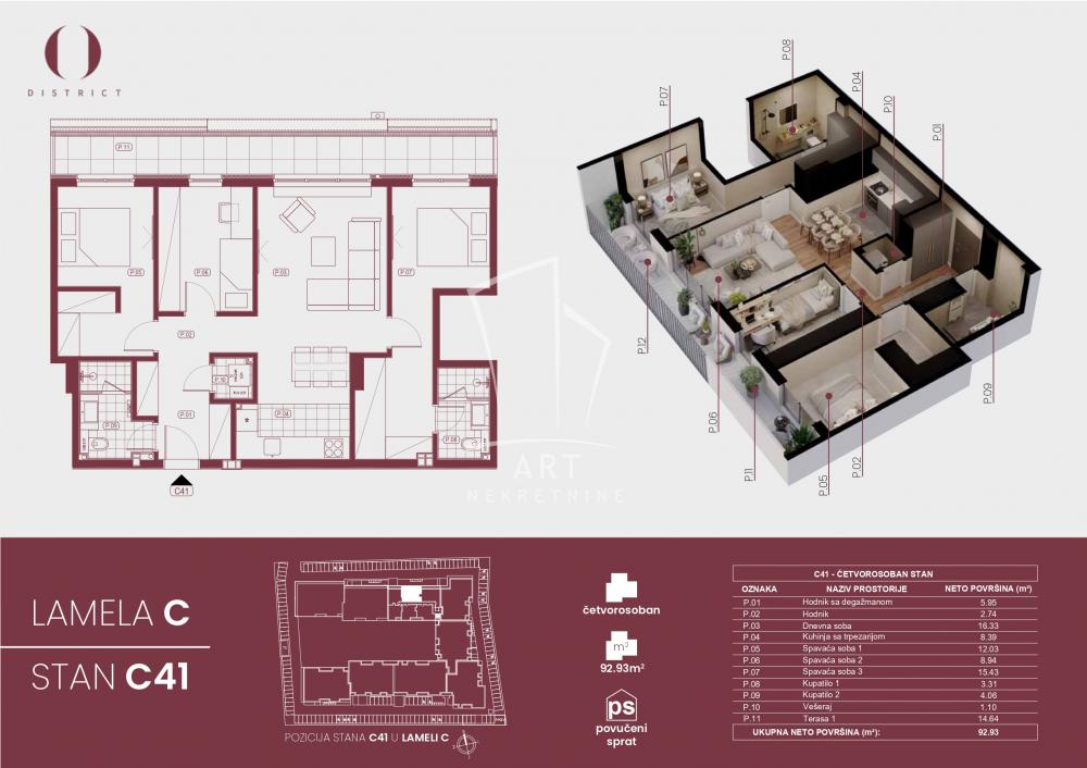 Slika 1 - Ovčanski put, Četvorosoban stan na prodaju, 93m2, 184.001€