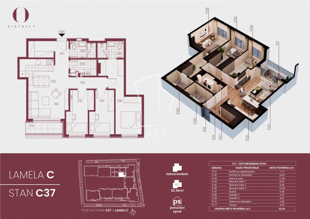 Slika 2 - Ovčanski put, Četvorosoban stan na prodaju, 83m2, 164.221€
