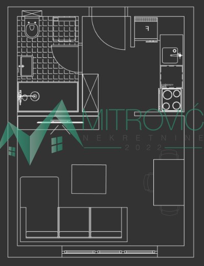 Slika 1 -  Stan na prodaju, 25m2, 75.960€