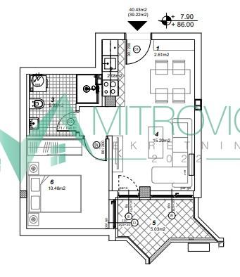 Glavna slika -Dvosoban stan na prodaju, 39m2, 103.010€