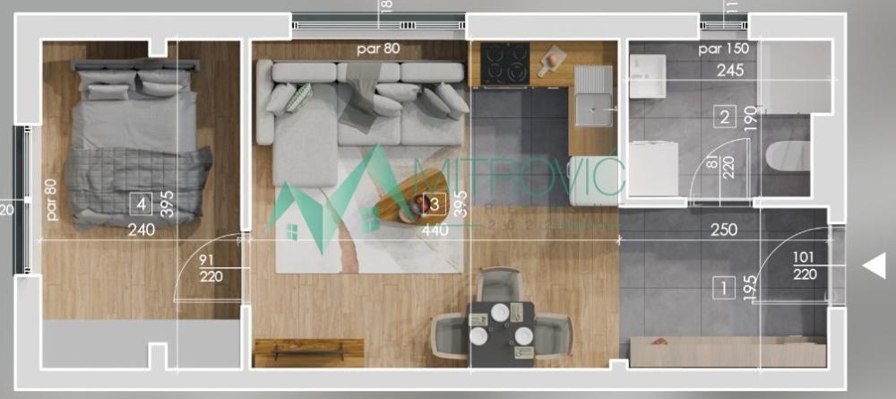 Glavna slika -Jednoiposoban stan na prodaju, 35m2, 94.870€